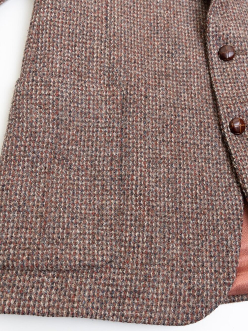 Vintage Harris Tweed Brown Wool Blazer Sport Coat 40R Handwoven Scotland 1970s - Picture 7 of 16